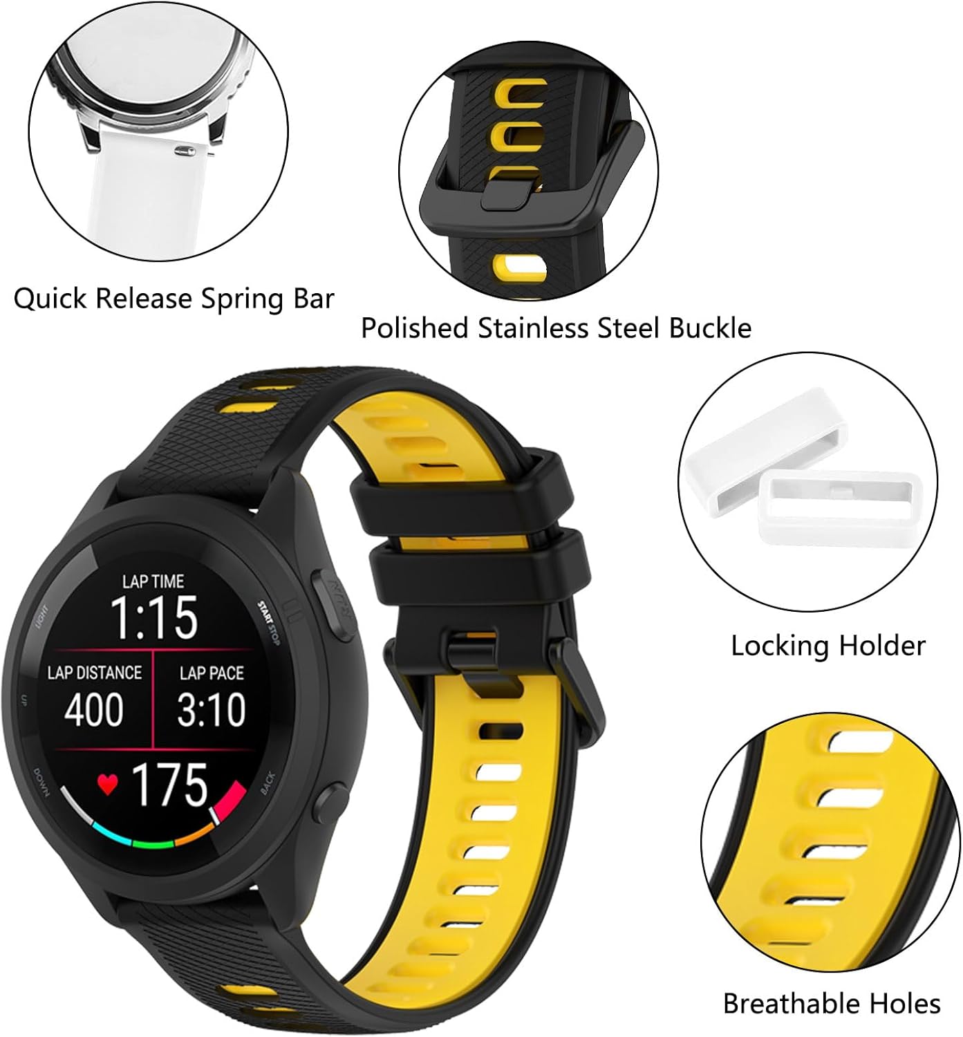 Thumbnail 4 de FiiMoo 20mm Silicone Strap for Garmin Watches – Comfort, Quick-Release and Durable Sport Band