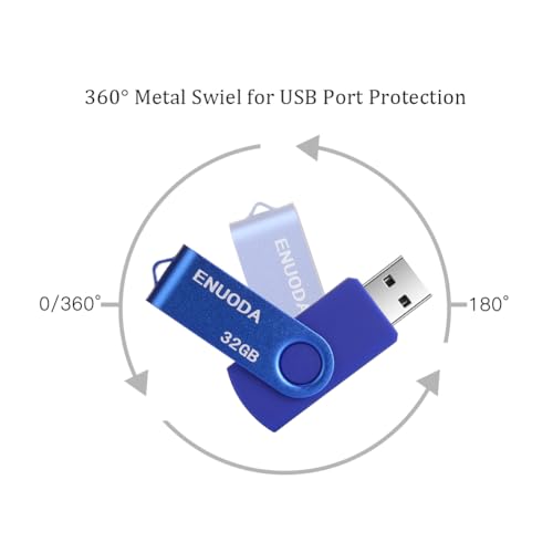 Detalle de ENUODA Clé USB 32 Go – Clef USB 2.0 Bleu avec LED, mini et fiable