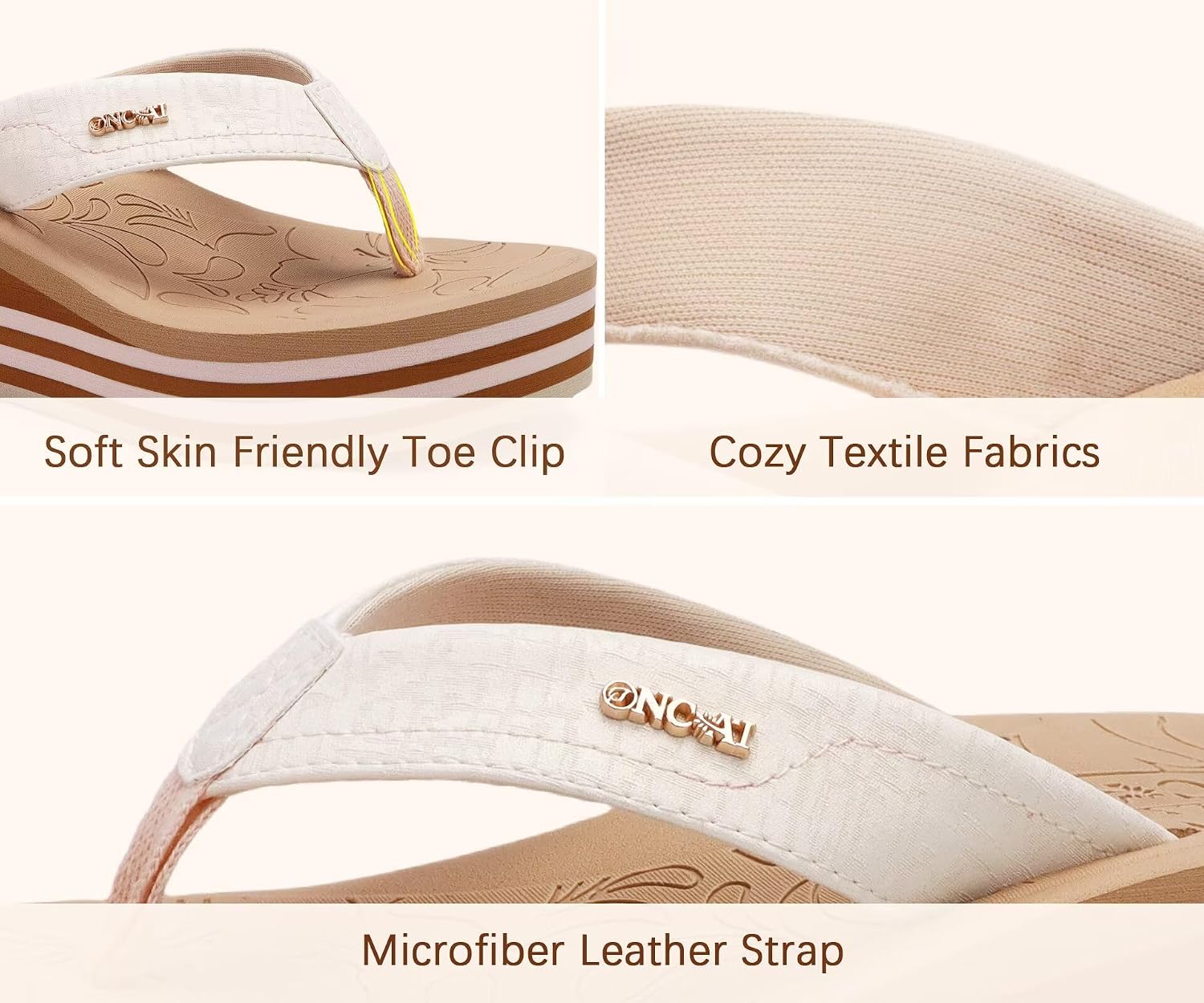 Thumbnail 3 de ONCAI Women's Platform Wedge Flip Flops: Comfortable, Dressy Flatforms for Summer