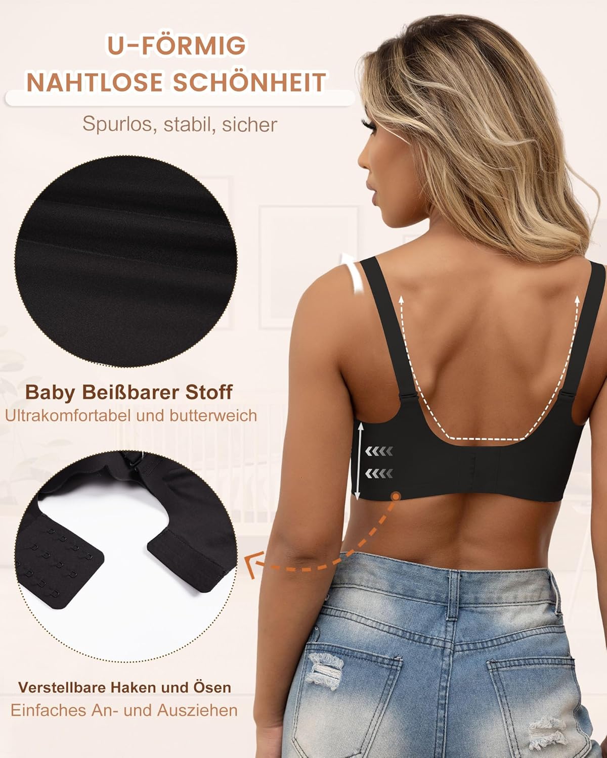 Thumbnail 3 de As Fairy Still-BH zum Stillen – kabellose nahtlose Schwangerschafts- und Schlaf-Bralette mit 360°-Stütze