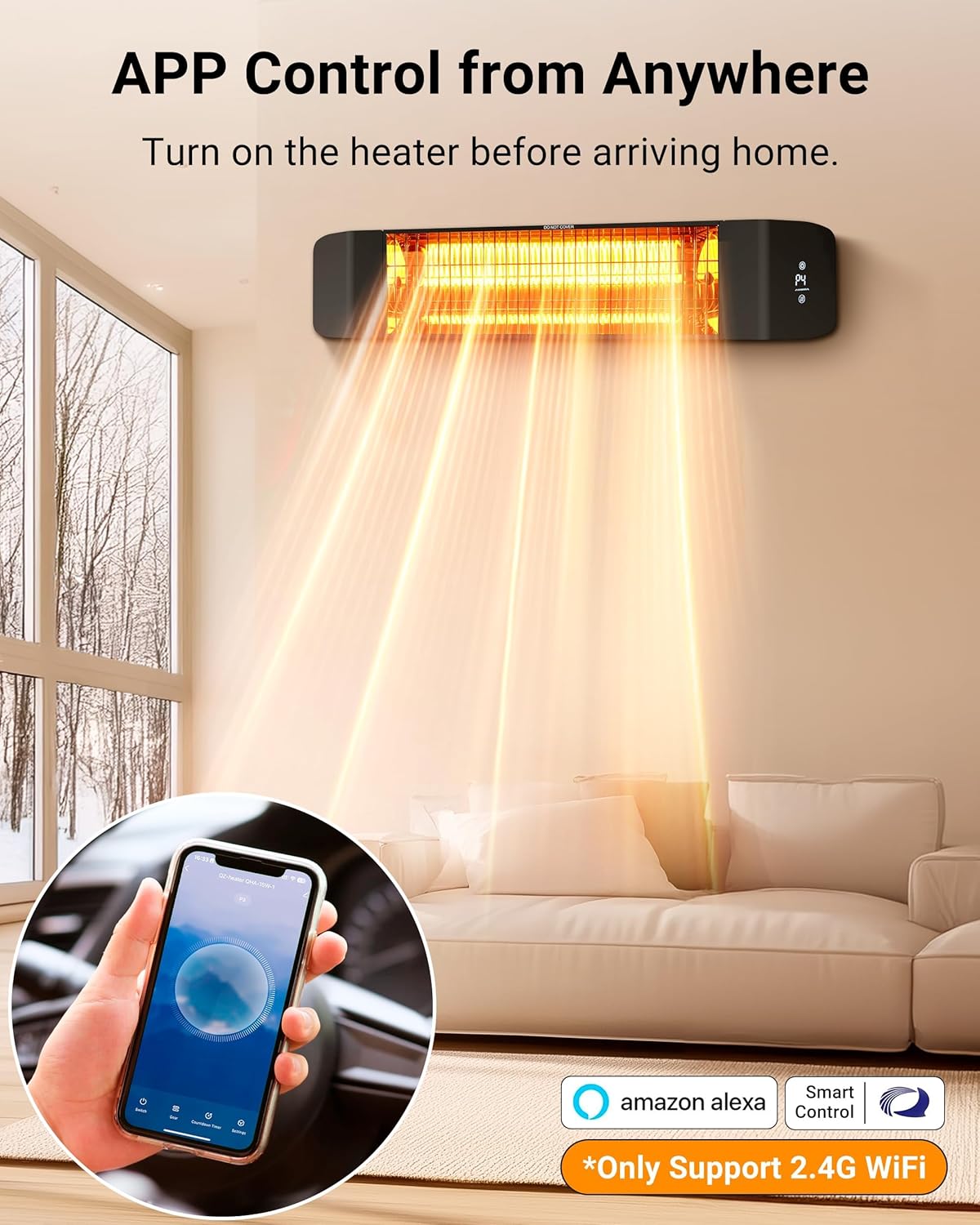 Thumbnail 1 de Pasapair Electric Patio Heater: Smart Infrared with App Control