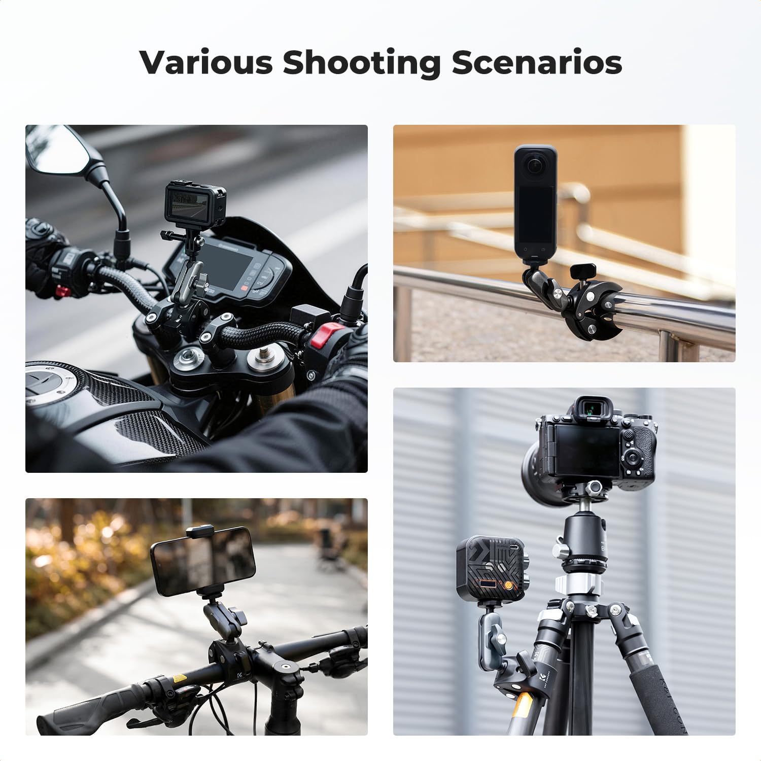 Thumbnail 6 de K&F CONCEPT Bike Handlebar Mount with 360° Dual Ball Head