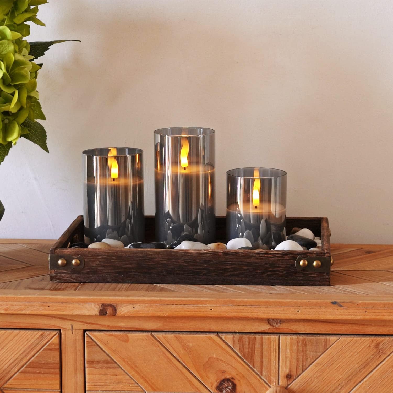 Detalle 1 de Homemory LED pillar candles, 3 pack