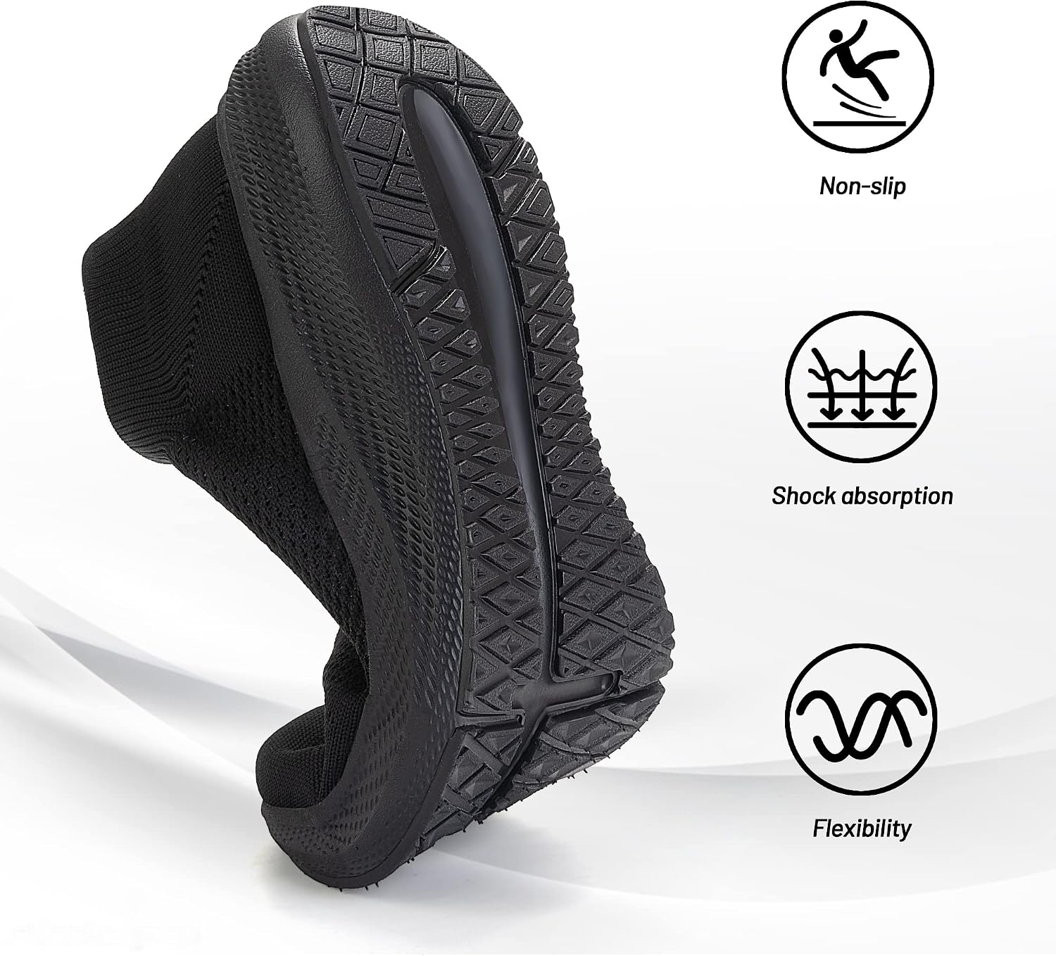 Thumbnail 4 de Womens Slip On Walking Shoes Lightweight Mesh