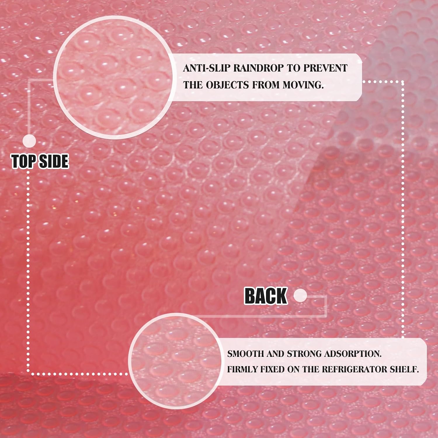 Detalle de Daixers 10-Pack Washable Refrigerator Liner Mats (Food-Grade Waterproof EVA), Pink