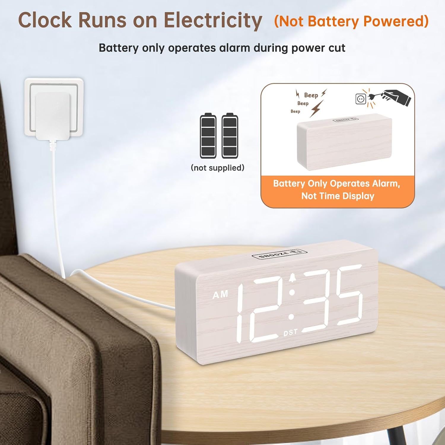 Thumbnail 1 de DreamSky Wooden Digital Alarm Clock
