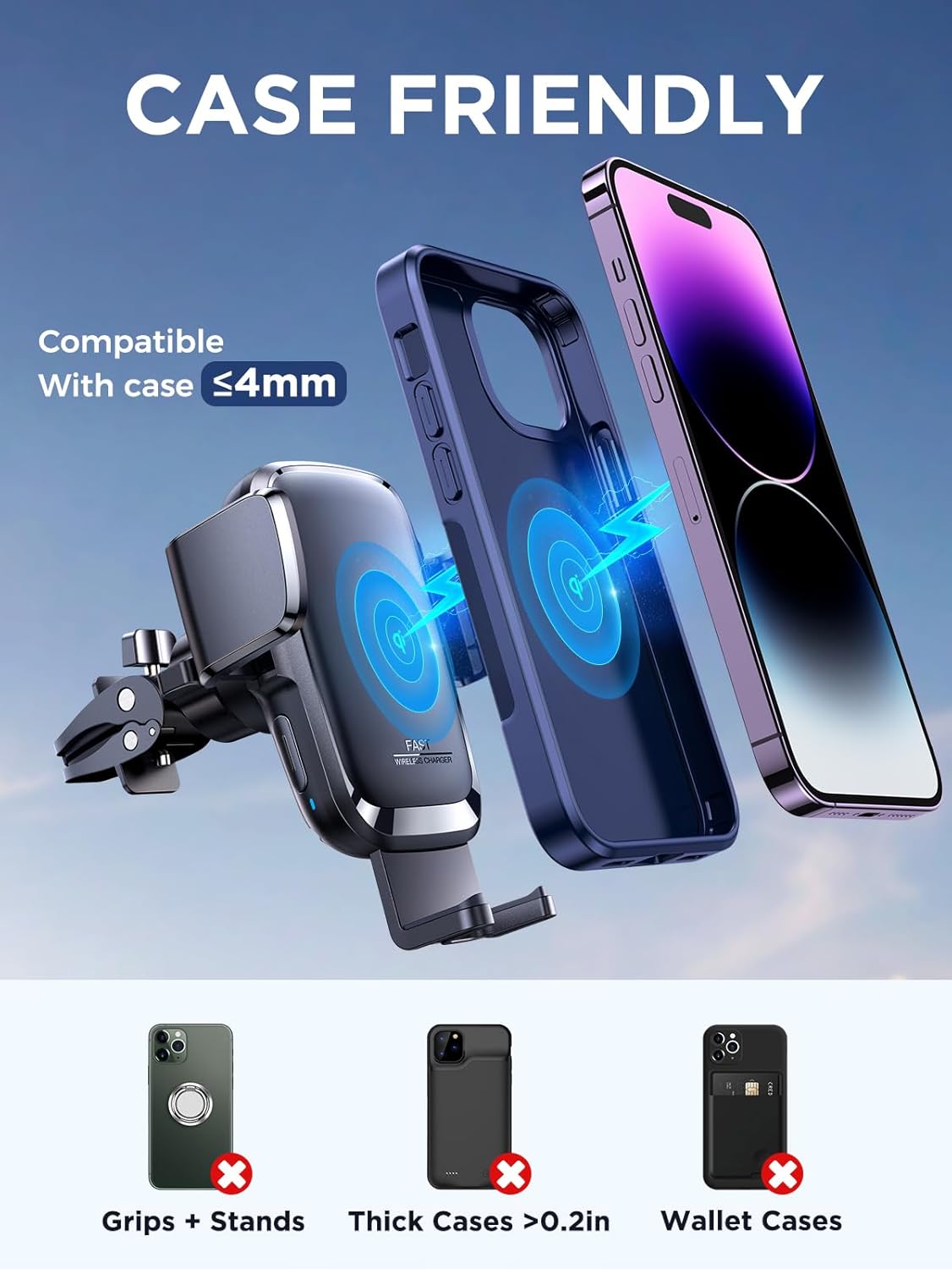 Thumbnail 5 de JOYROOM Wireless Car Charger 15W Qi Fast Charging Car Mount