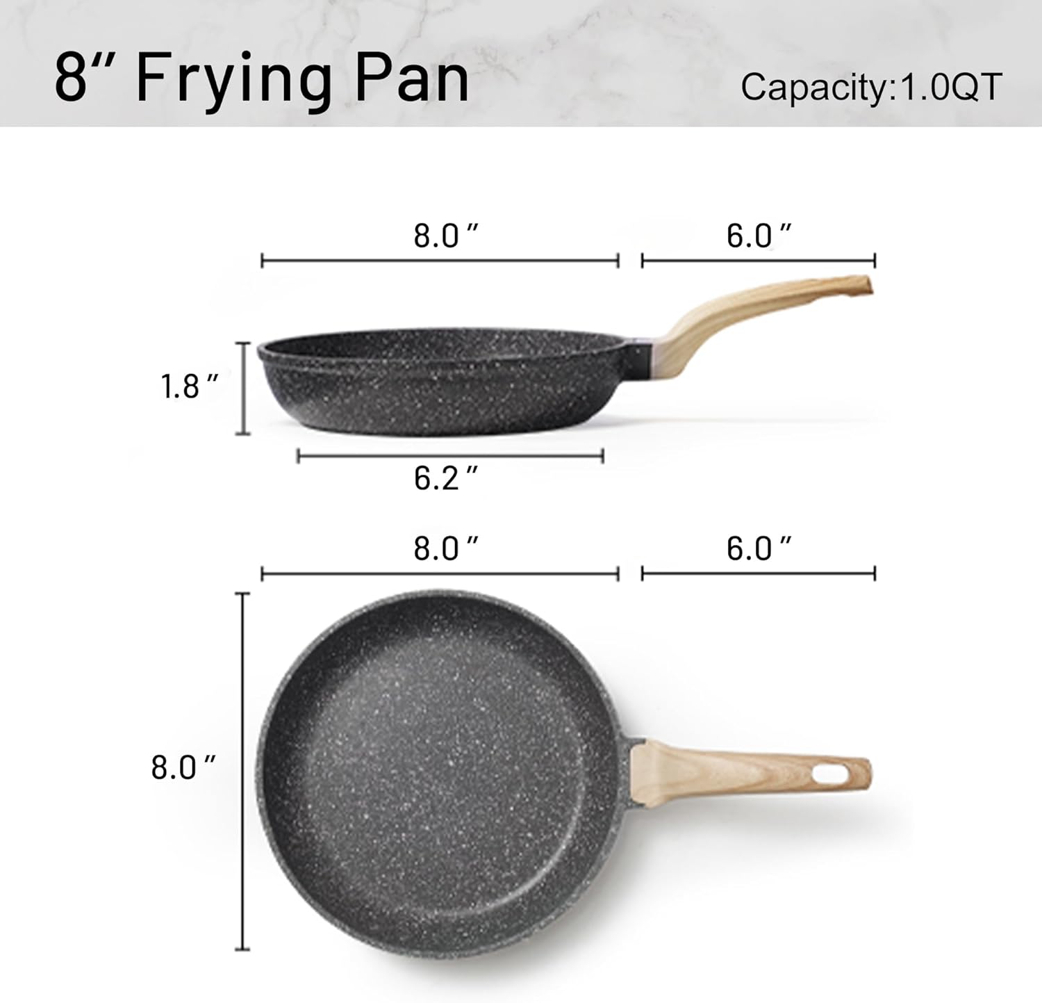Detalle 2 de CAROTE Classic Granite 8-Inch Nonstick Pan
