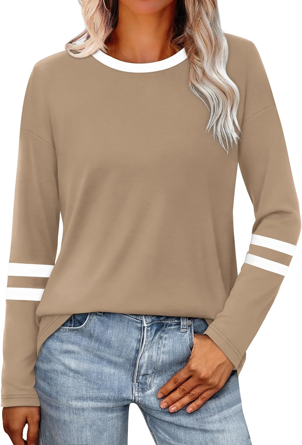 Detalle 2 de SAMPEEL Long Sleeve Shirts Color Block tops