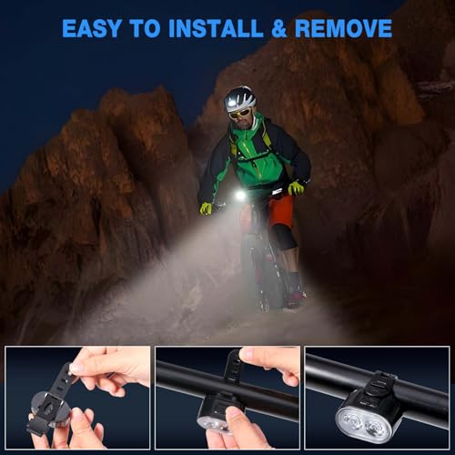 Detalle de Blendura Luces de Bicicleta Delantera y Trasera con 4+6 Modos, USB Recargable e IPX4