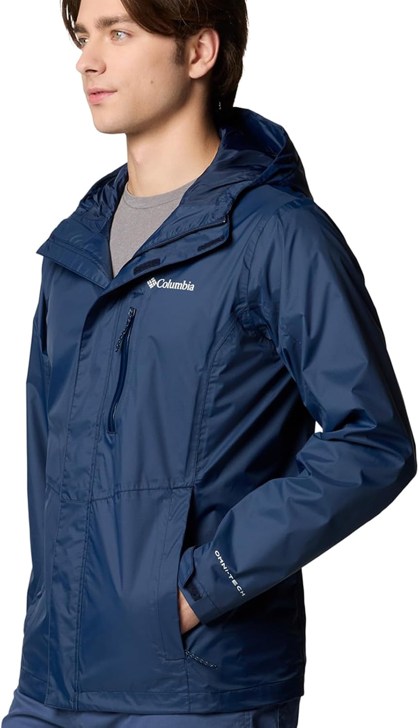 Detalle 2 de Columbia Pouring Adventure Jacket III para hombre: chubasquero impermeable para senderismo