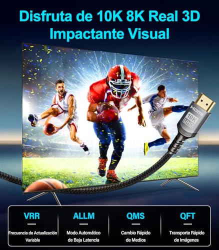 Detalle 1 de Sniokco HDMI 2.1 48 Gbps 1 metro