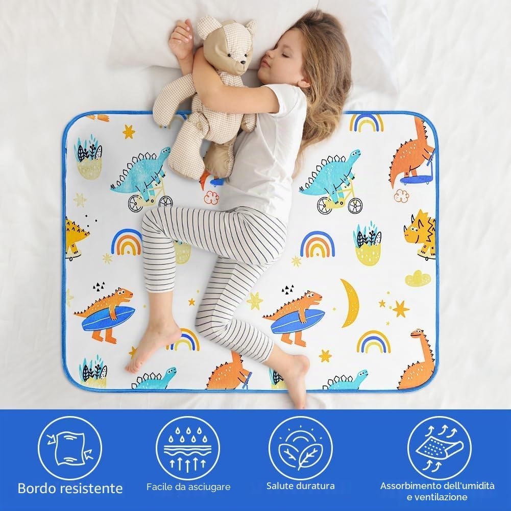 Detalle de Aolso Coprimaterasso per bambini 70 x 90 cm – paradiso dei dinosauri