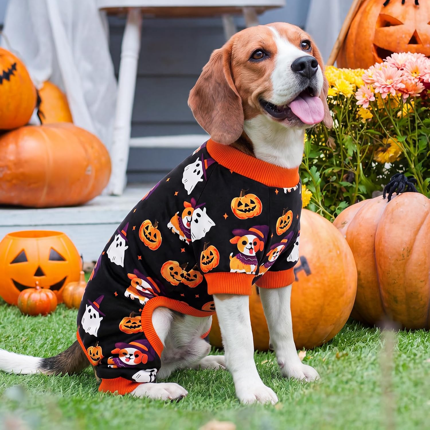 Detalle de XPUDAC 32-1-dog-x-small Dog Halloween Pajamas, Stretchy Four-Leg Fit