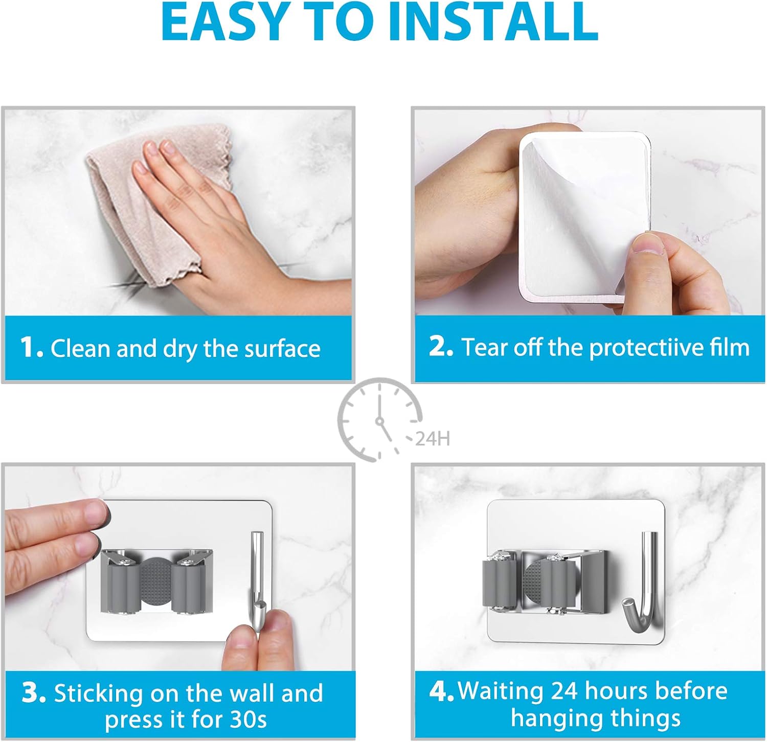 Thumbnail 6 de homeasy Mop Broom Holder 4pcs 10 KG