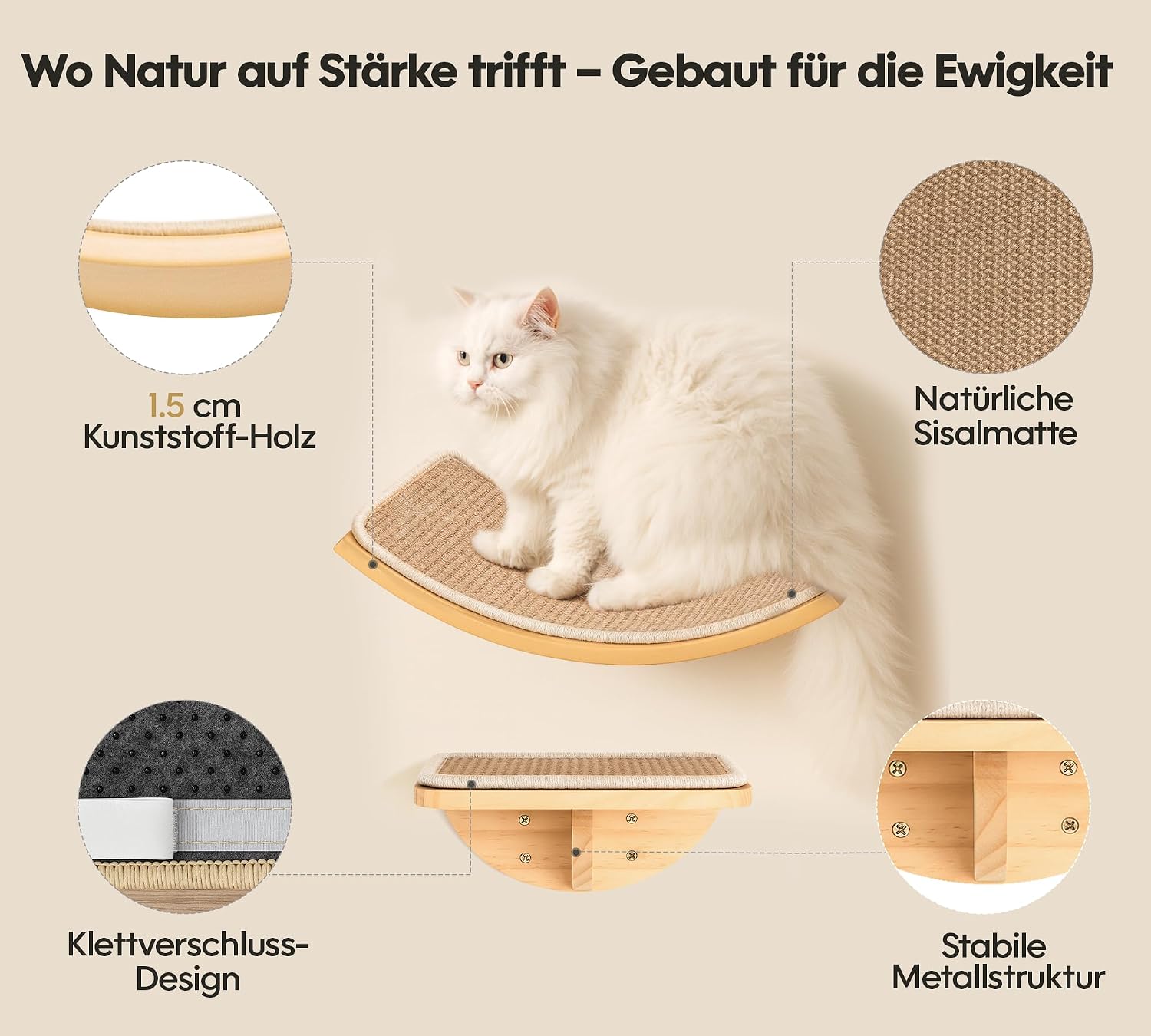 Thumbnail 4 de PELUOMOZ YM467-SET YELLOW-J-1+ kattväggsmöbel i trä och sisal