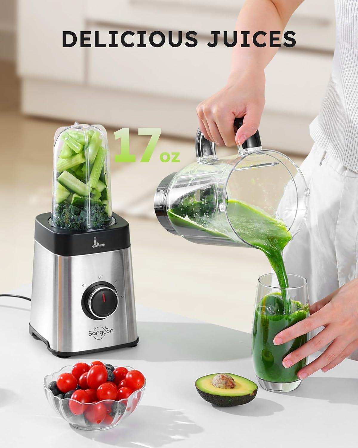 Detalle de Sangcon 5‑in‑1 Blender with 40 oz Jar 🥤