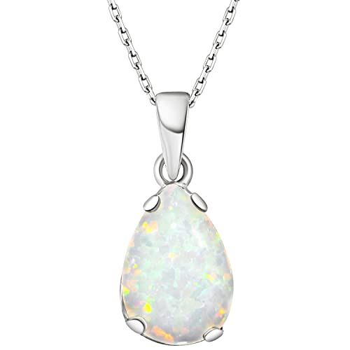 Detalle de ADITA GOLD White Opal Pendant Necklace in 925 Sterling Silver