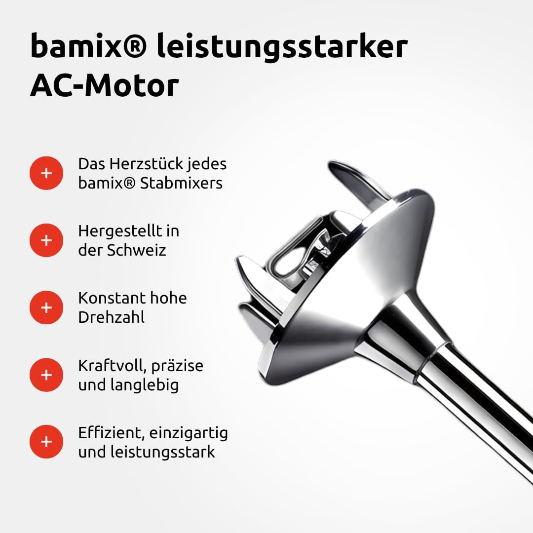 Thumbnail 4 de bamix Stabmixer Set M350 MAXX (300 Watt) inkl. Multifunktions-, Fleisch- und Gemüsemesser, Quirl & Schlagscheibe