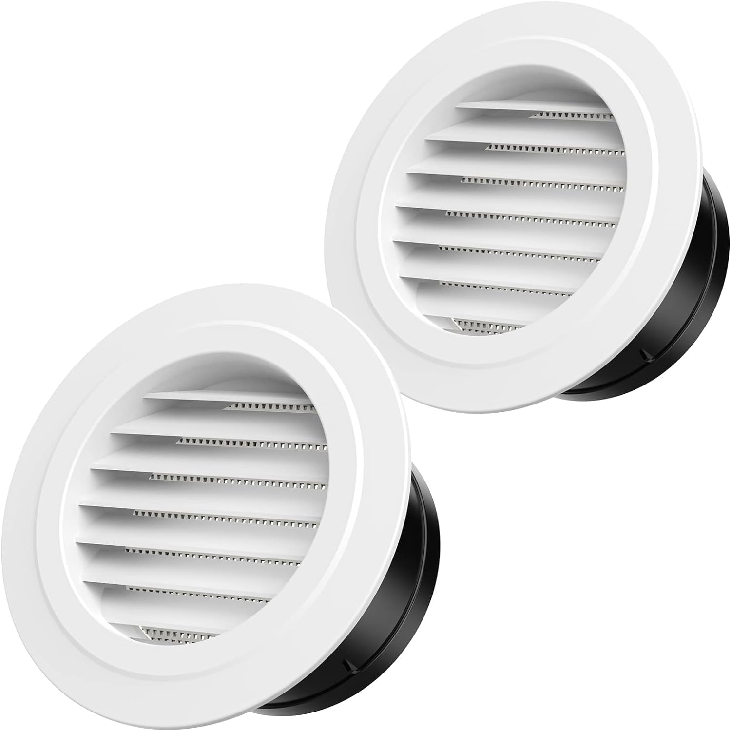 Hon&Guan griglia di ventilazione rotonda in ABS Ø 100 mm, 2 pezzi, con protezione insetti