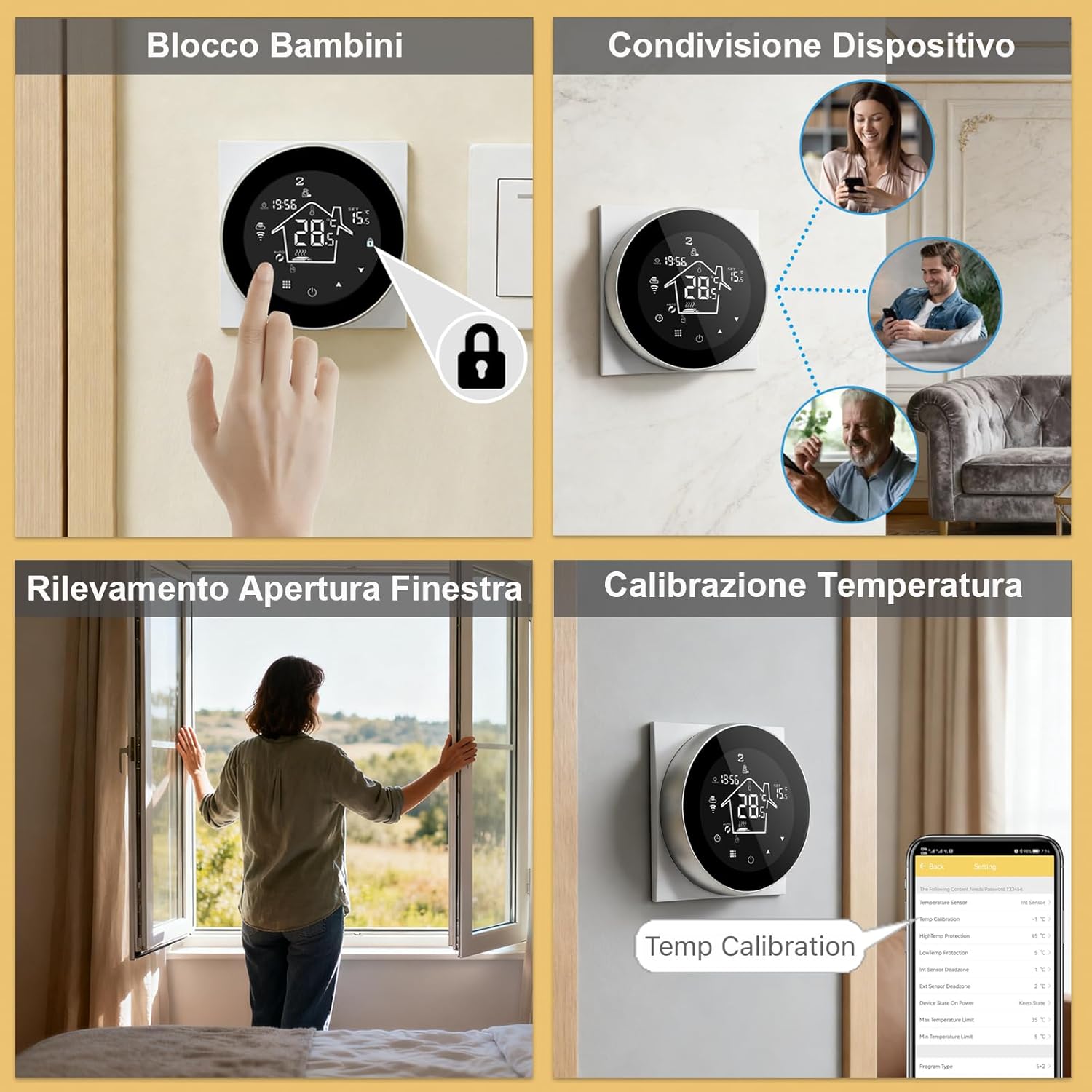 Thumbnail 6 de KETOTEK Termostato WiFi 3A 220V per caldaia e riscaldamento a pavimento (incassato) compatibile con Alexa e Smart Life/Tuya