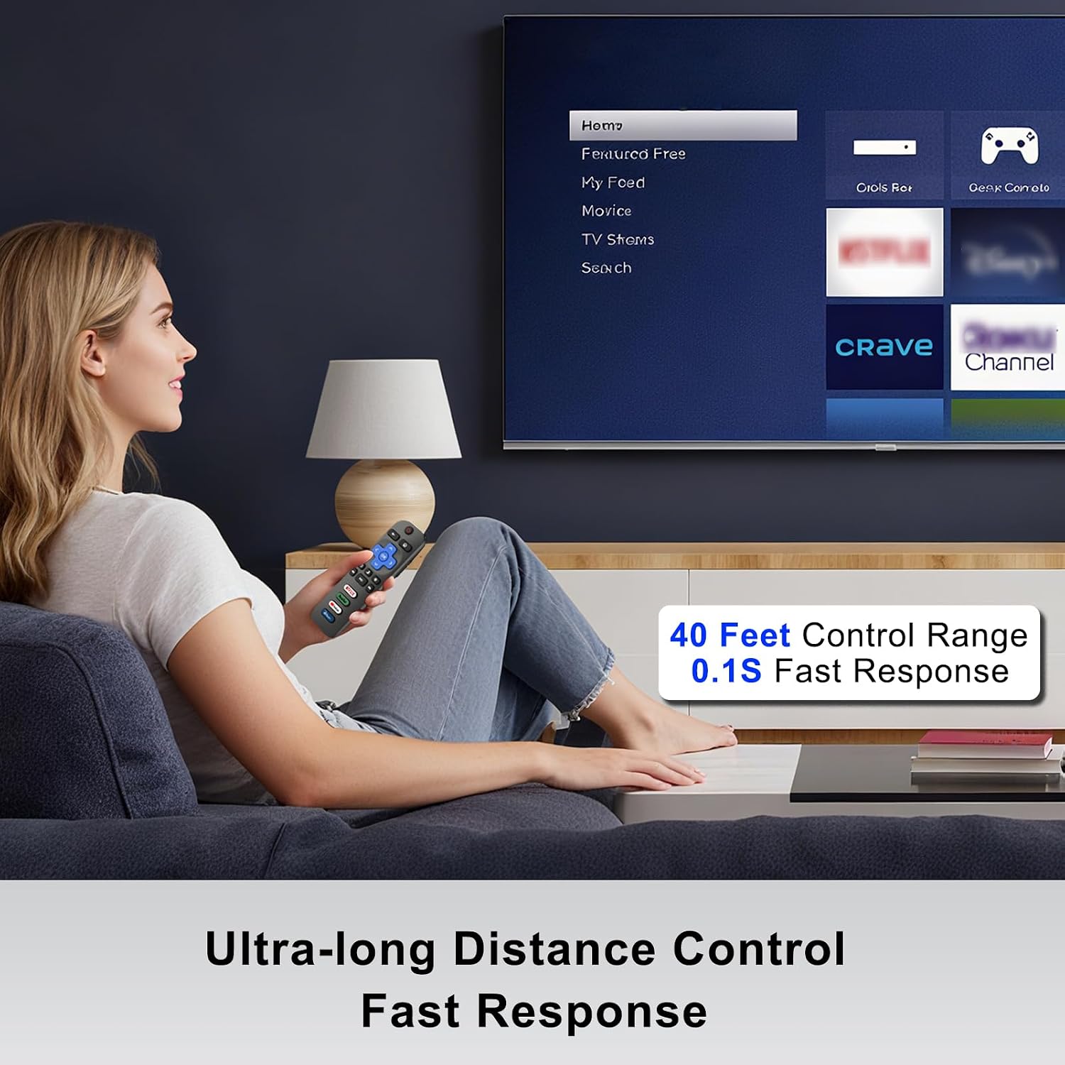 Detalle 2 de Luyeper Replacement Remote Control for Roku TV (IR) — Works with TCL, Hisense, Onn Roku TVs and more