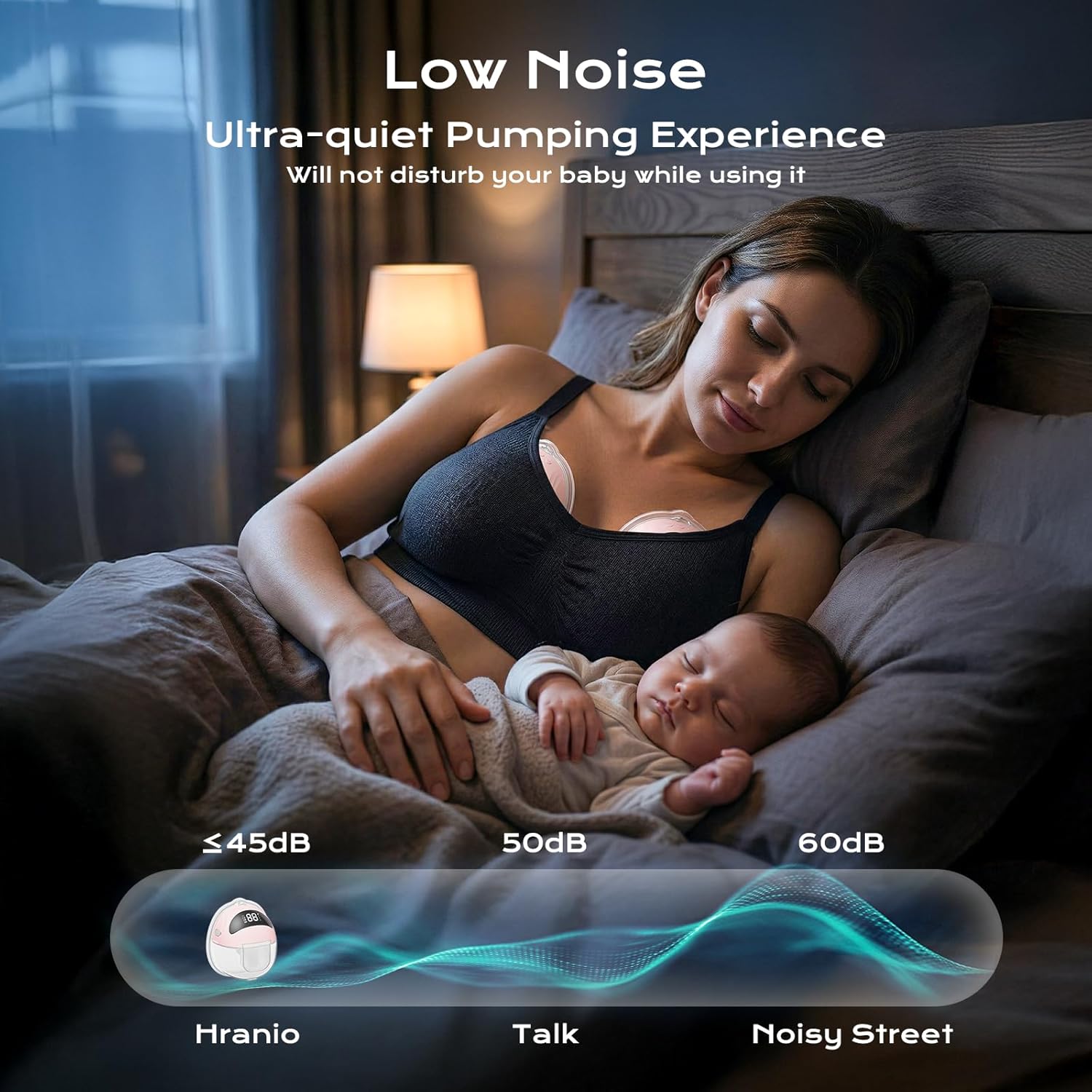 Detalle de Wearable Breast Pump Electrical — Hands-Free, 4 Modes & 9 Levels, USB-C Rechargeable, 2-Pack