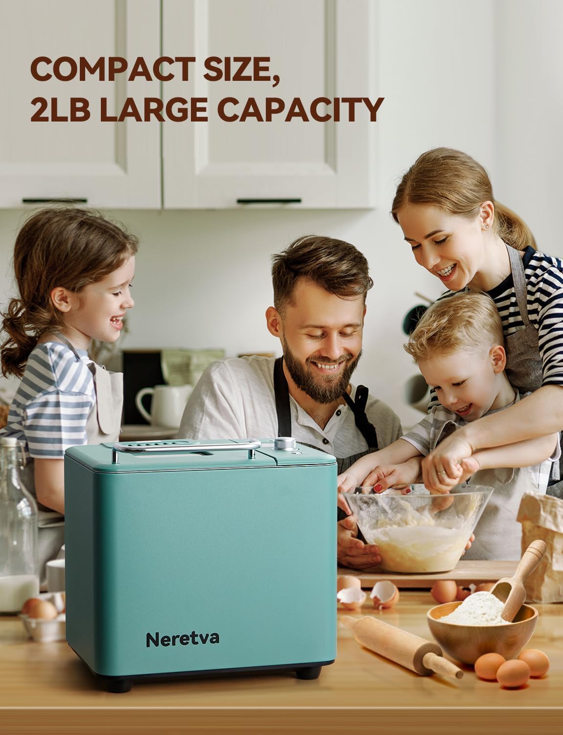 Detalle de Neretva 20-in-1 Bread Maker, 2LB, Dual Heaters and Ceramic Pan