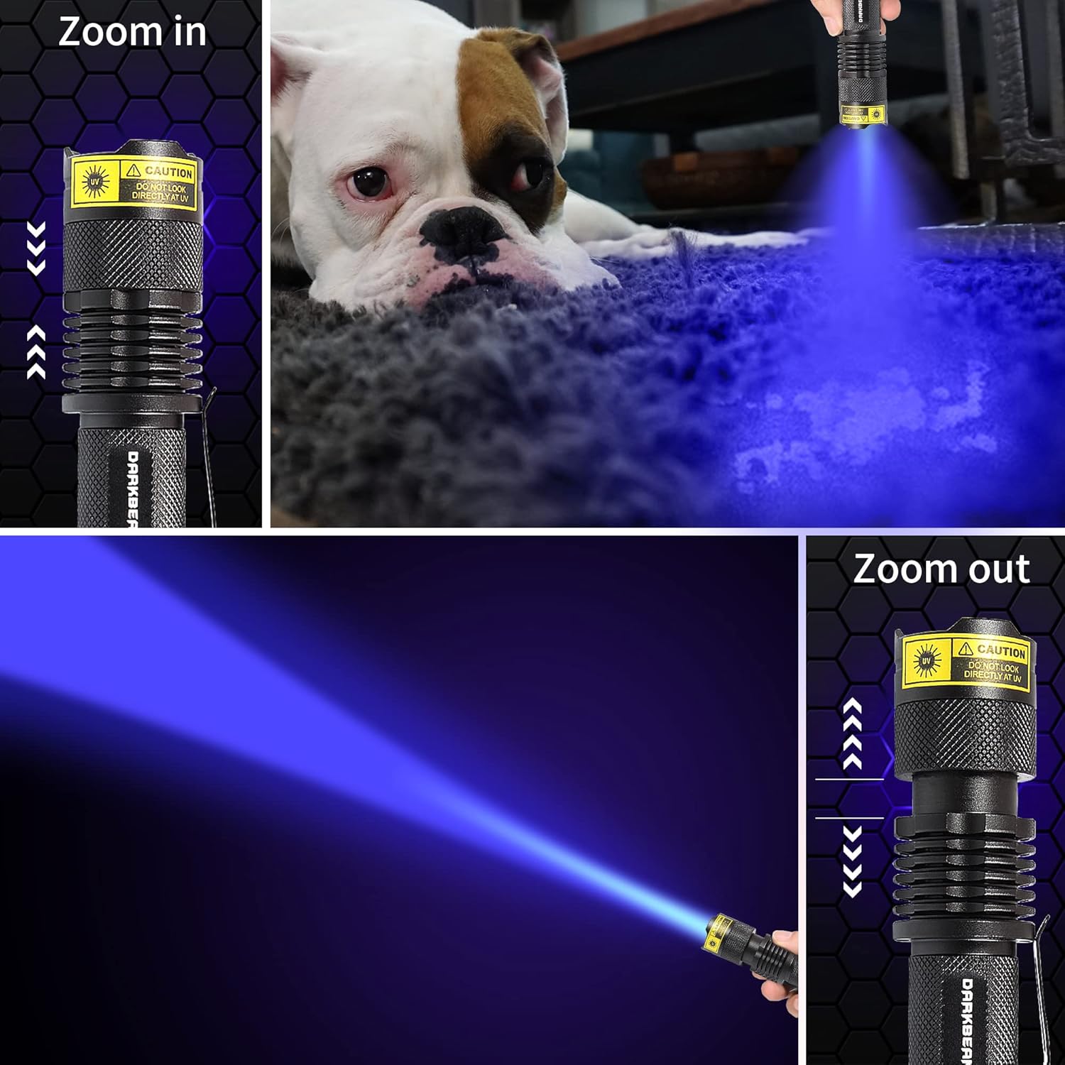 Detalle 2 de DARKBEAM UV 365nm blacklight torch for spots