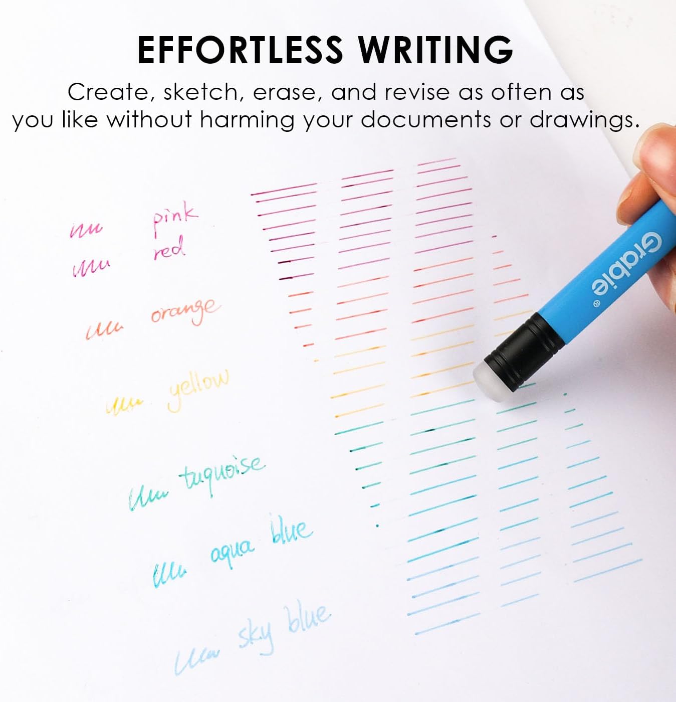 Thumbnail 2 de Grabie Löschbare Gelstifte – 9 Farben, 0,7 mm Spitze, integrierter Radierer
