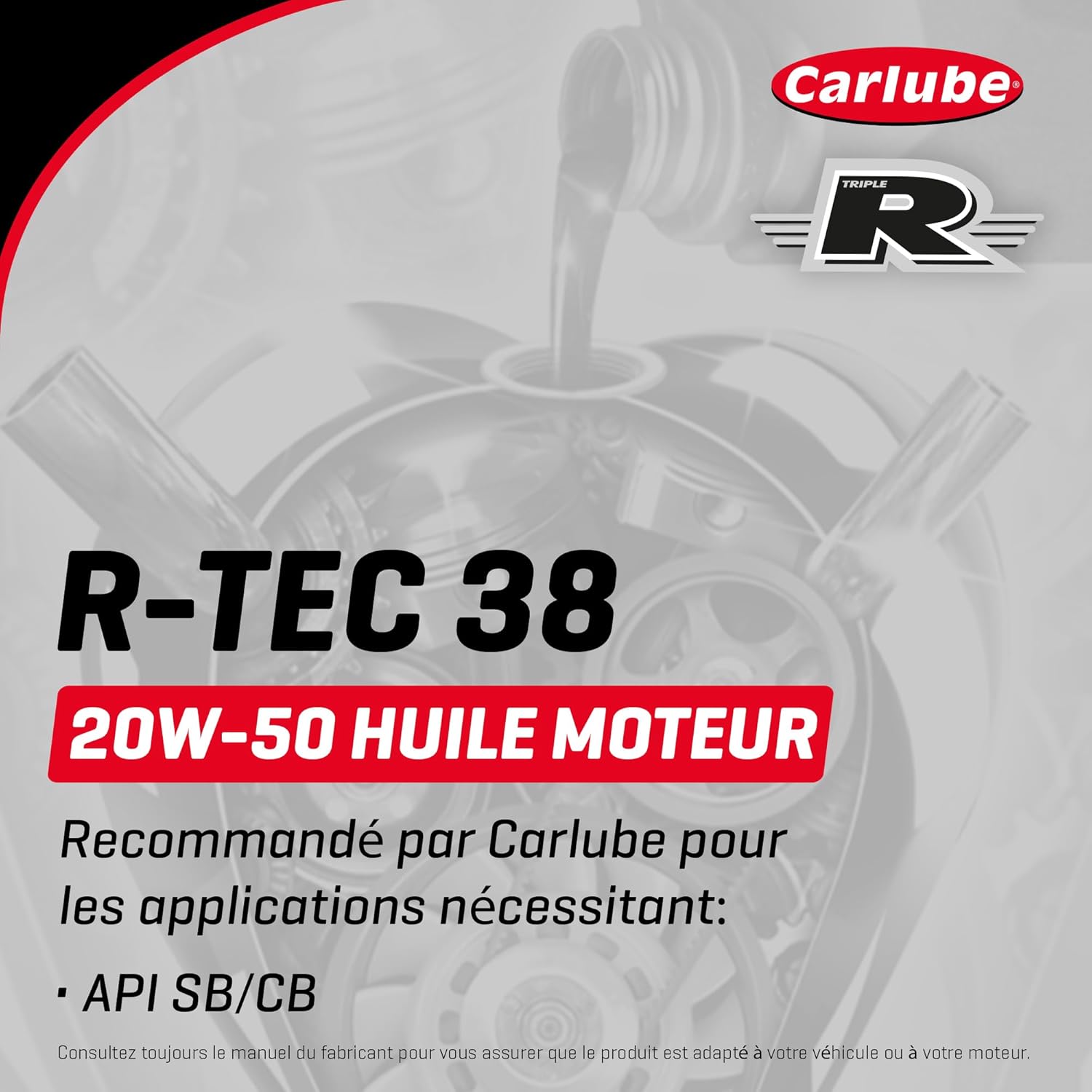 Thumbnail 3 de CarLube Triple R 20W-50 SB/CB huile minérale R-TEC 38 – 5 L