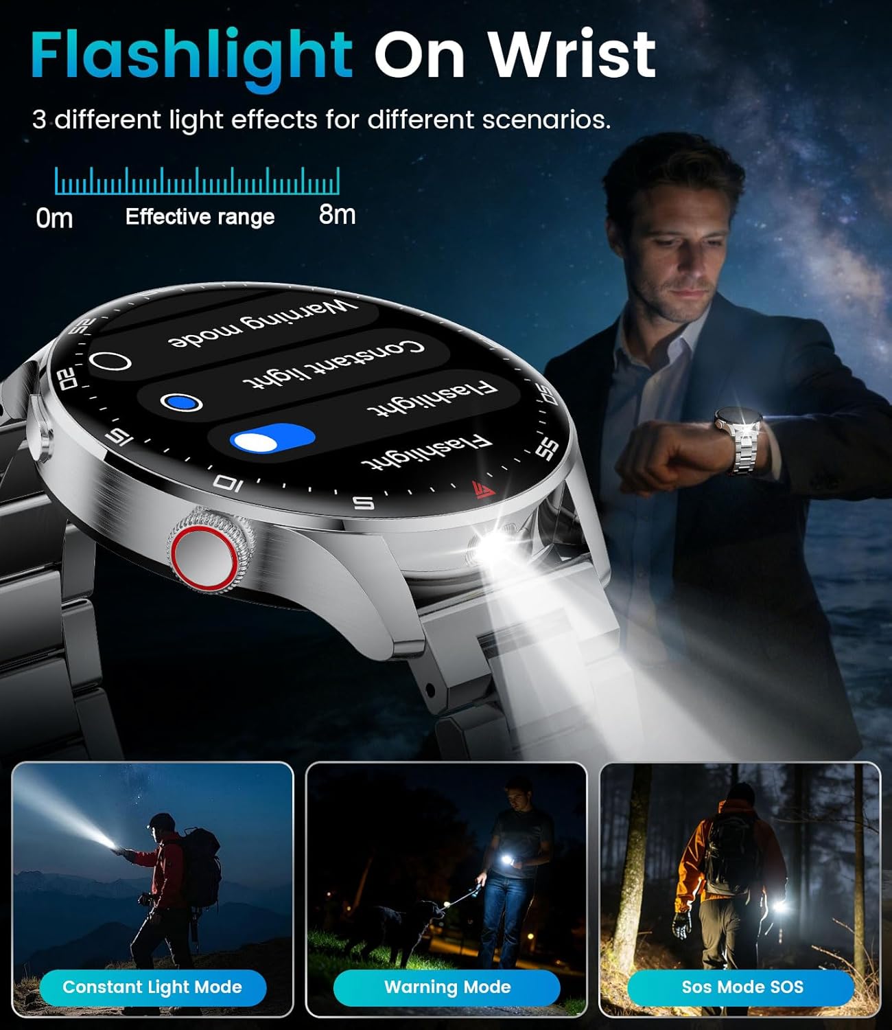 Thumbnail 3 de Montre connectée homme 1,7" avec appel Bluetooth et grand écran HD, argentée