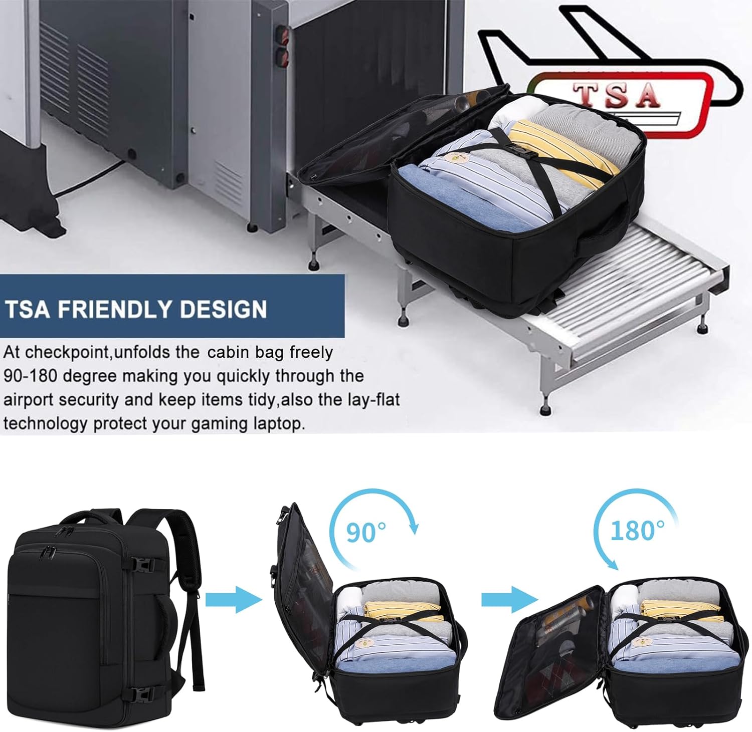 Thumbnail 6 de ENZOSUM Zaino da viaggio 24L 40x30x20 per cabina 🎒