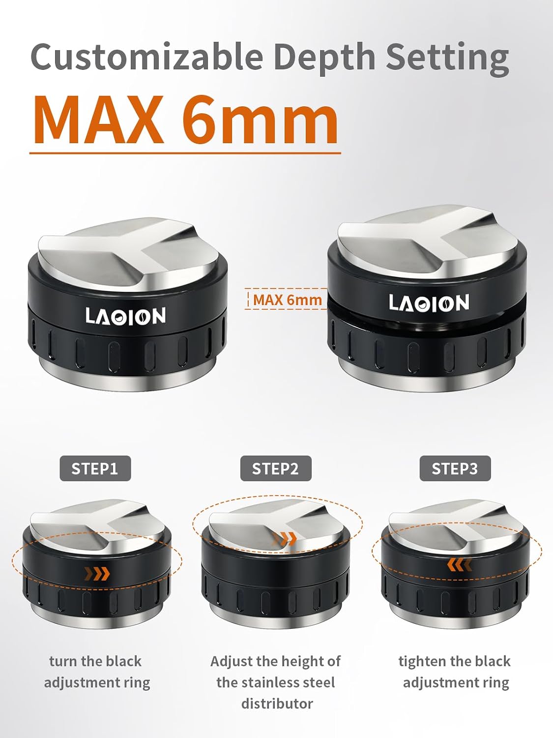 Detalle 2 de LAOION Espresso Distributor and Tamper 53.3mm