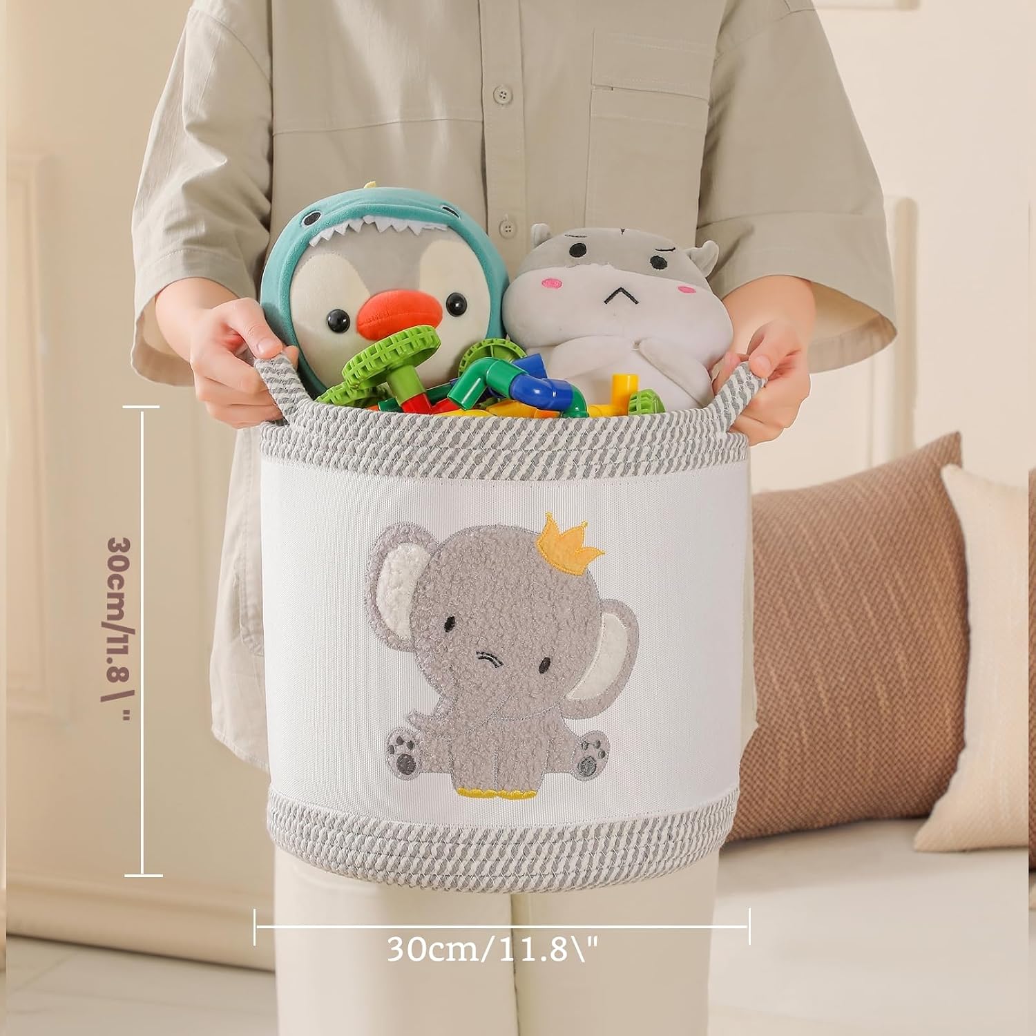 Detalle de Tidelit Aufbewahrungskorb-Set (3-teilig) – gewebte Körbe für Babyspielzeug, Wäsche und Kuscheltiere
