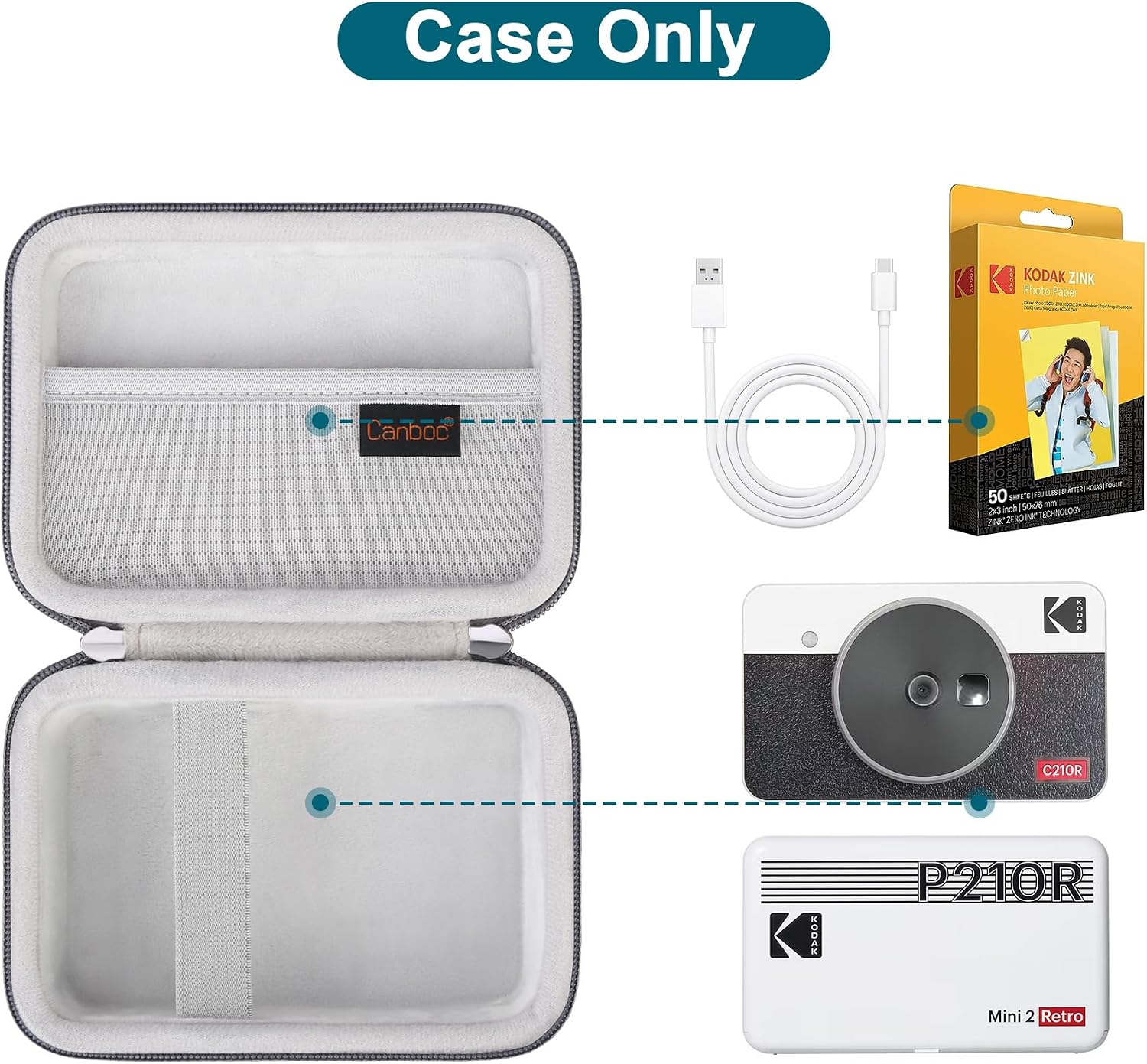 Detalle de Canboc instant photo printer carry case grey