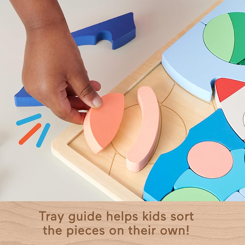 Detalle 1 de Fisher-Price HXY42 puzzle espacial de madera, 42 piezas 🧩