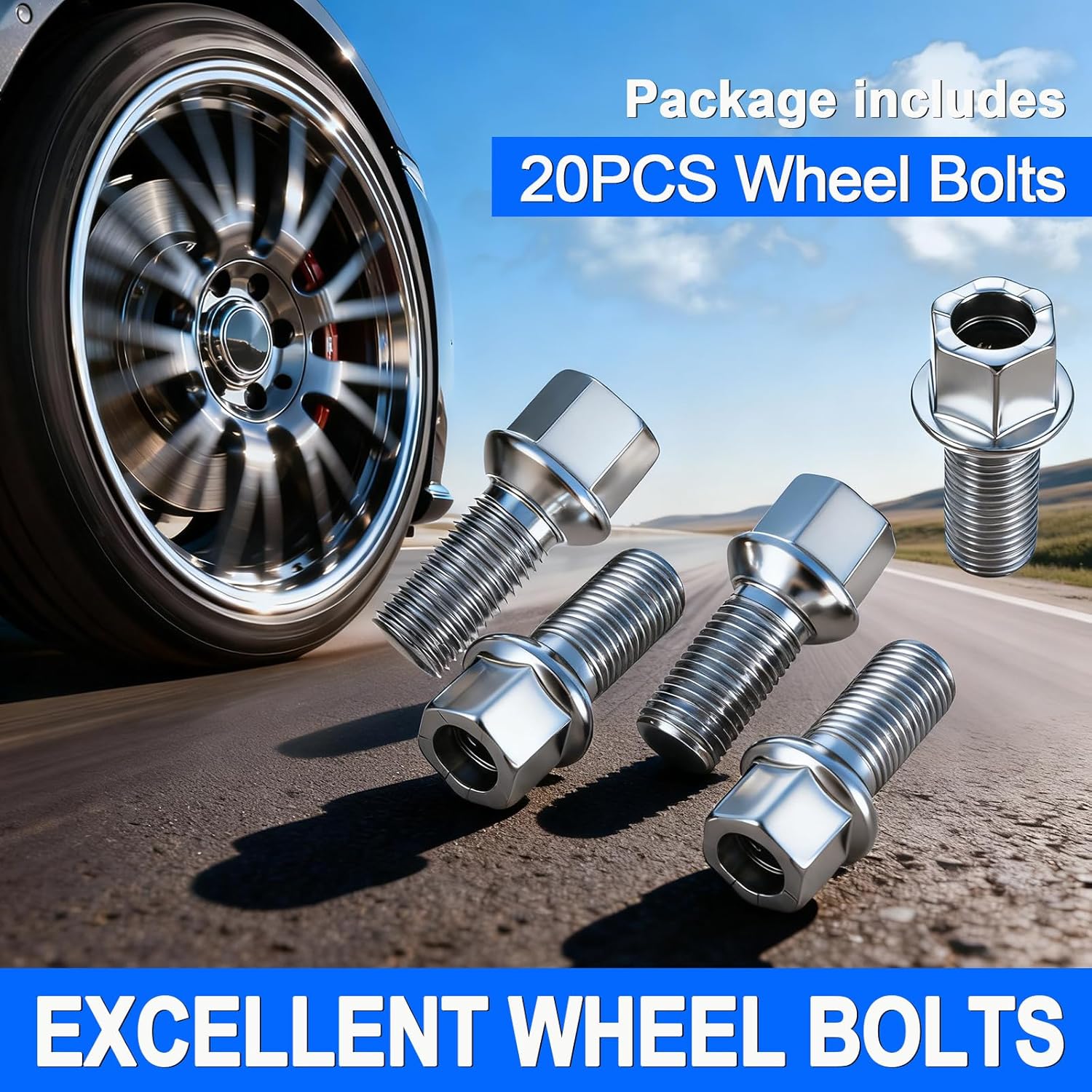 Thumbnail 4 de ERMWALR Wheel Bolts M14 x 1.5 – 27mm Thread, 17mm Hex, 20-Piece Set for Audi/ VW Alloy Wheels
