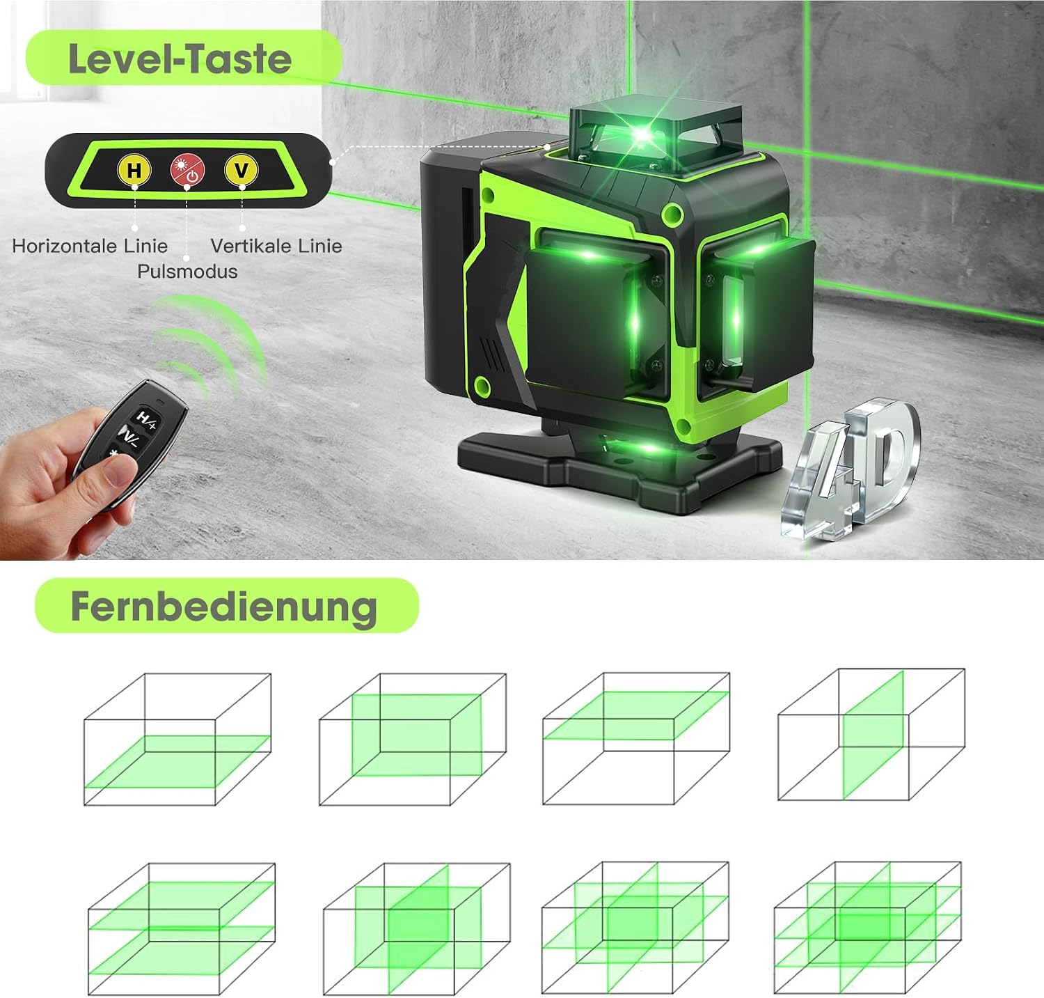 Thumbnail 2 de Pdgrid Kreuzlinienlaser Grün 16 Linien