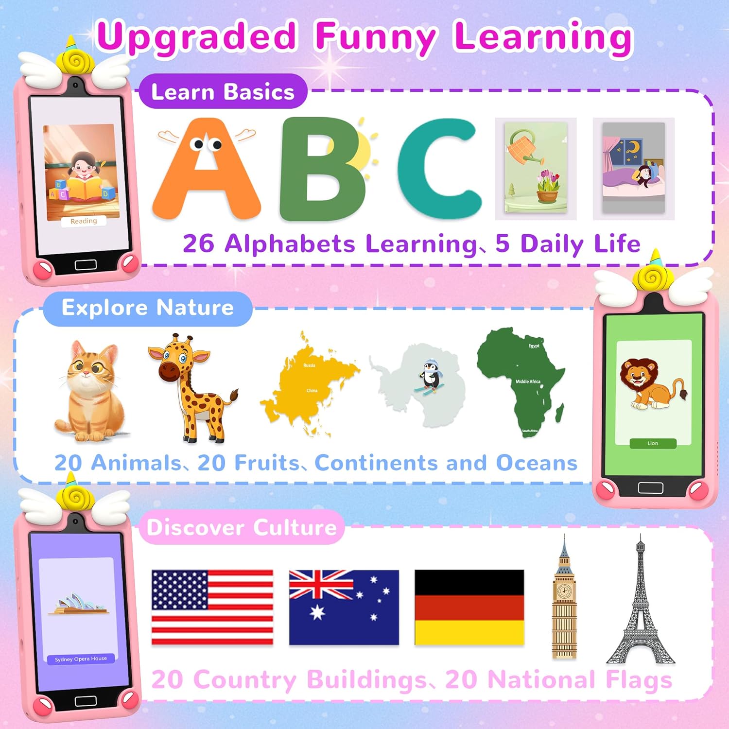 Thumbnail 5 de YIFOCO Kids Smart Phone 4" touchscreen toy phone