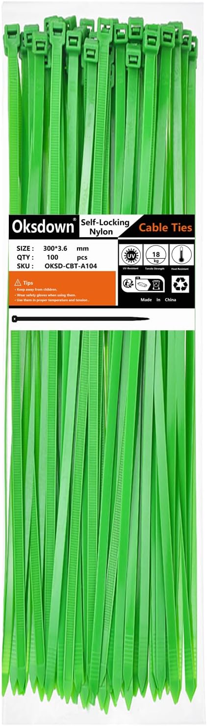 Thumbnail 4 de Oksdown 300mm Black Cable Ties 100 pack