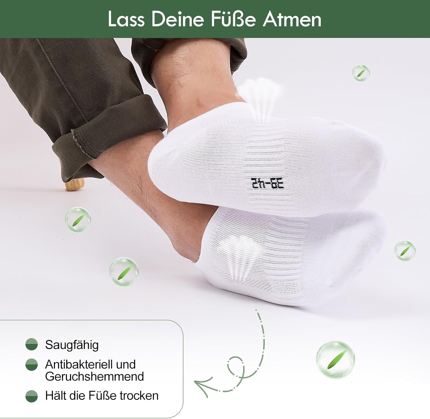 Thumbnail 2 de Cirold Bambus Sneaker Socken Damen/Herren 39-42 & 43-46 – atmungsaktive kurze Socken, antibakteriell und geruchshemmend