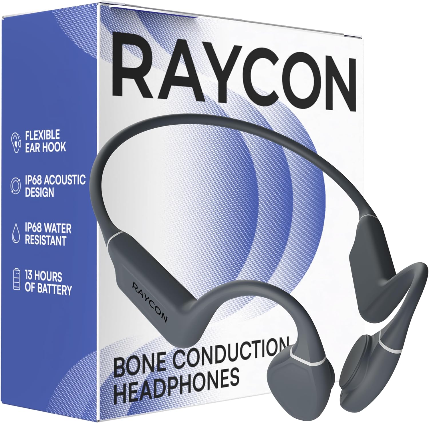 Detalle de Raycon Bone Conduction Headphones Bluetooth – Open Ear Running Headphones (Purple)