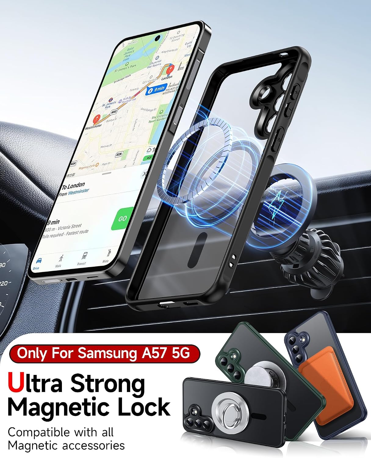 Thumbnail 1 de LeYi Magnetic for Samsung Galaxy A57-5G Case with 2 Screen Protectors and Full Camera Protection