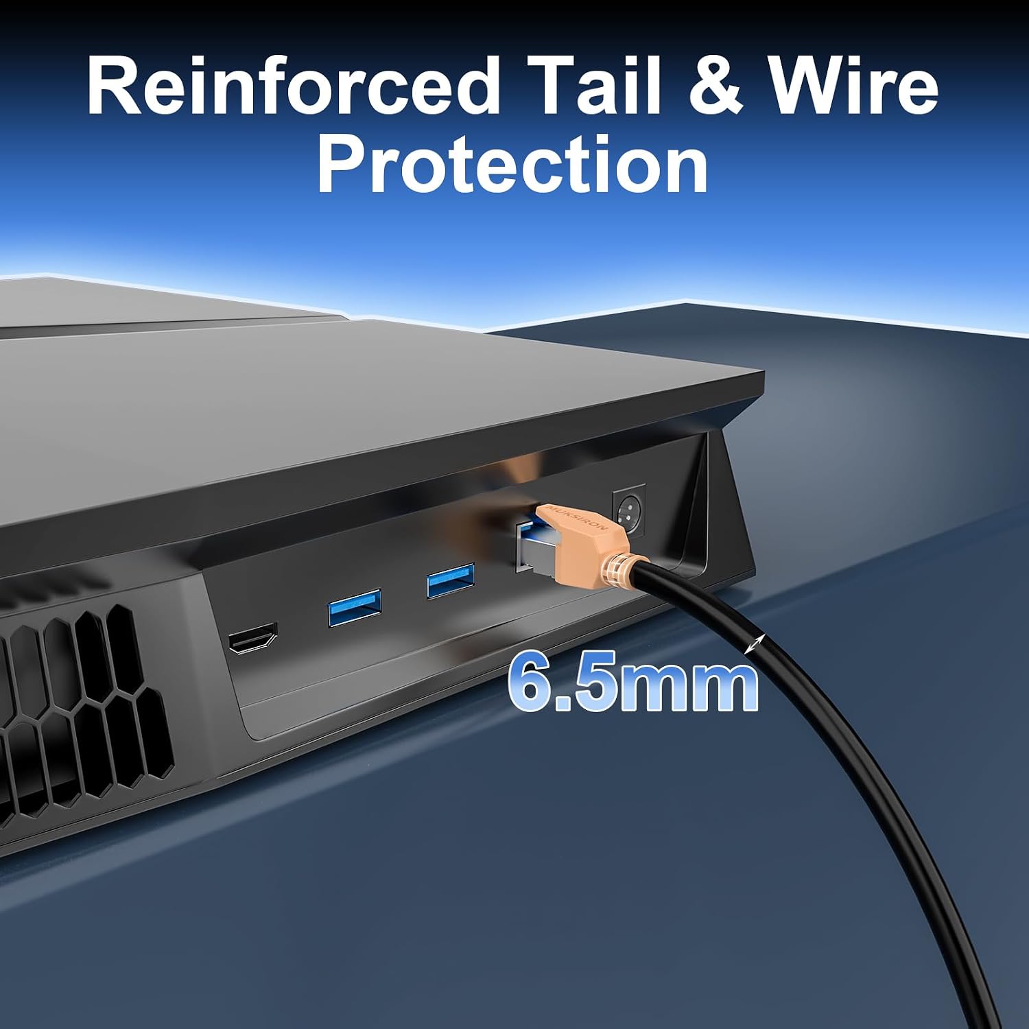 Detalle 2 de MUKSIRON Cat 8 Ethernet Cable 100 ft — 40Gbps, 2000MHz, Weatherproof Shielded RJ45