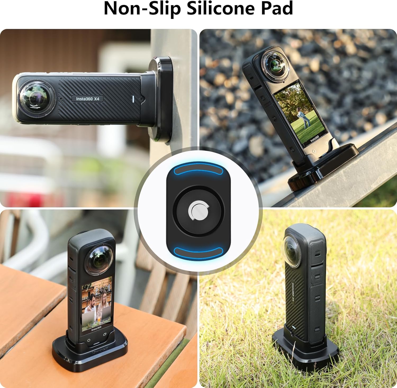 Thumbnail 4 de AMAZEAR Magnetische Ständerbasis-Kit für Insta360 X4 – magnetischer Ständeradapter mit 1/4“-Schraube, schwarz