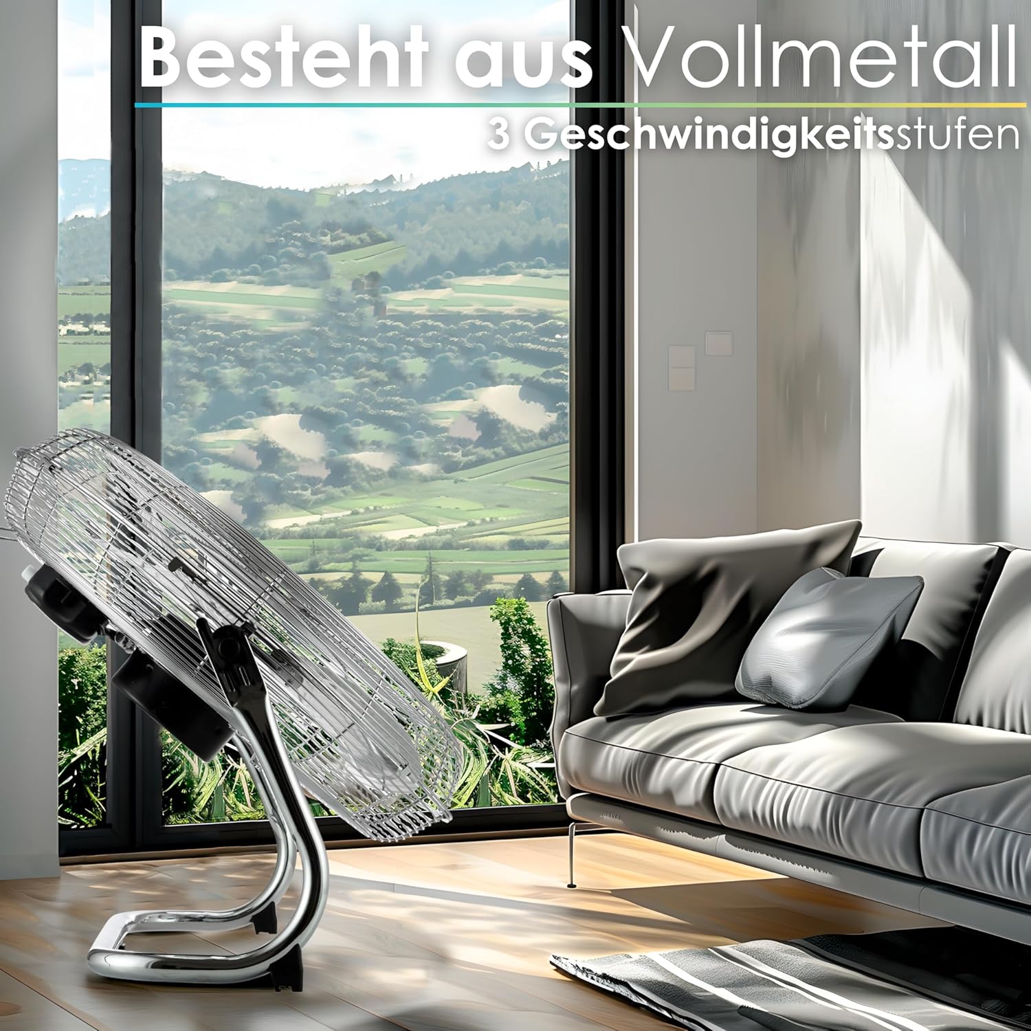 Thumbnail 2 de Echos Bodenventilator Ø46 cm – Vollmetall, 102 m³/min, 3 Geschwindigkeitsstufen