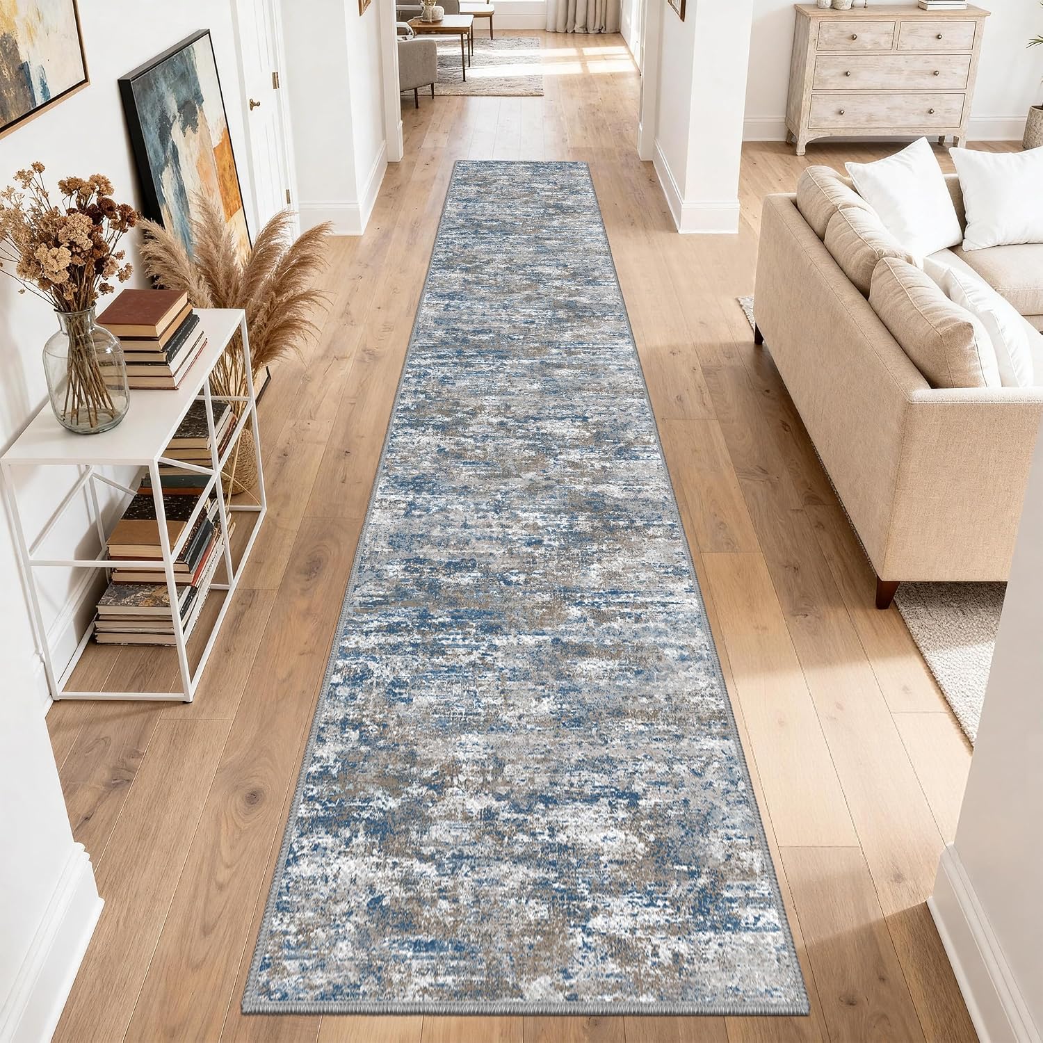 Detalle de TTelephant 2.6 x 14 ft Washable Hallway Runner Rug with Silicone Backing