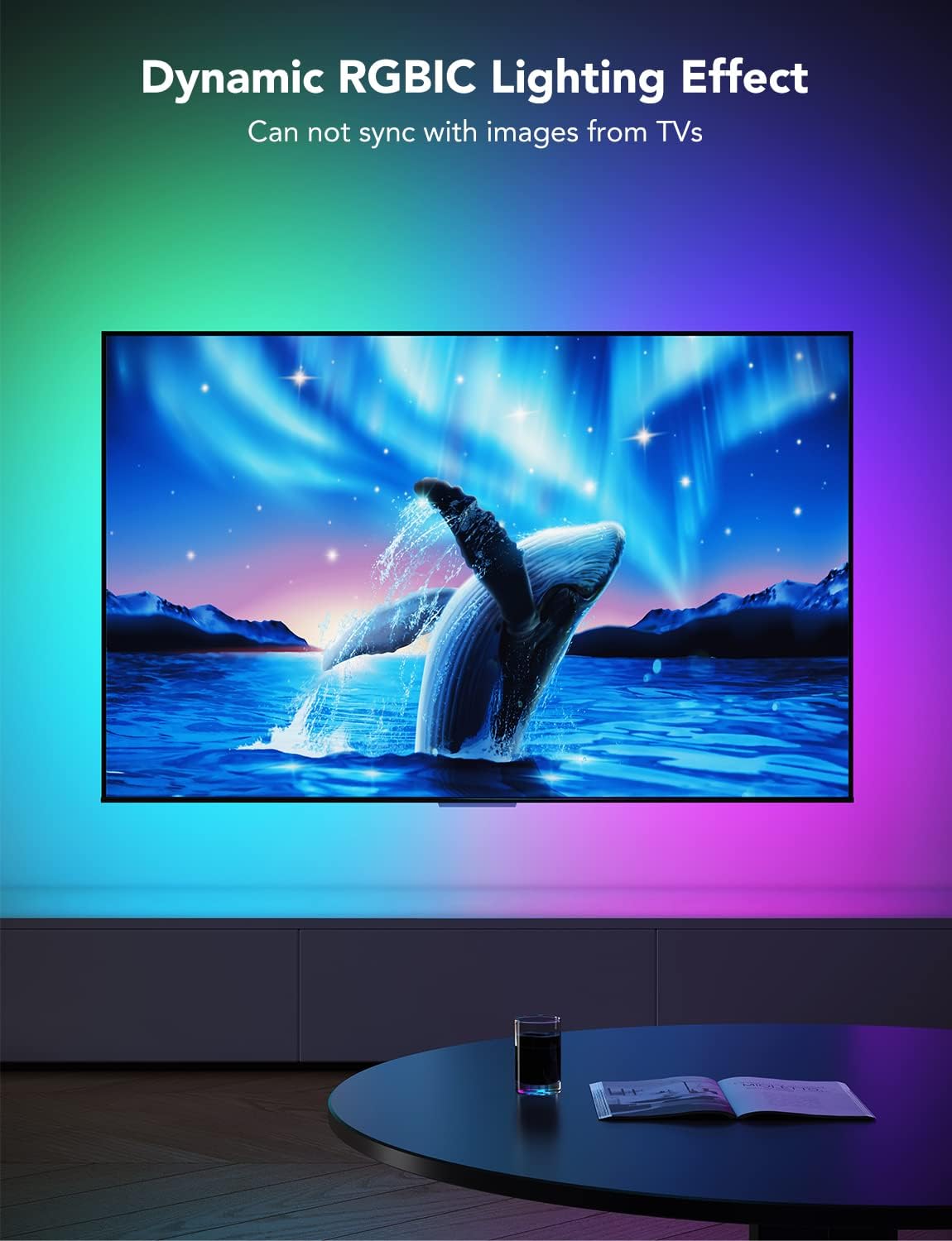 Thumbnail 1 de Govee TV LED Backlight RGBIC Smart LED Strip Lights for 55–65 Inch TVs with Wi‑Fi, Bluetooth, Alexa & Google Assistant