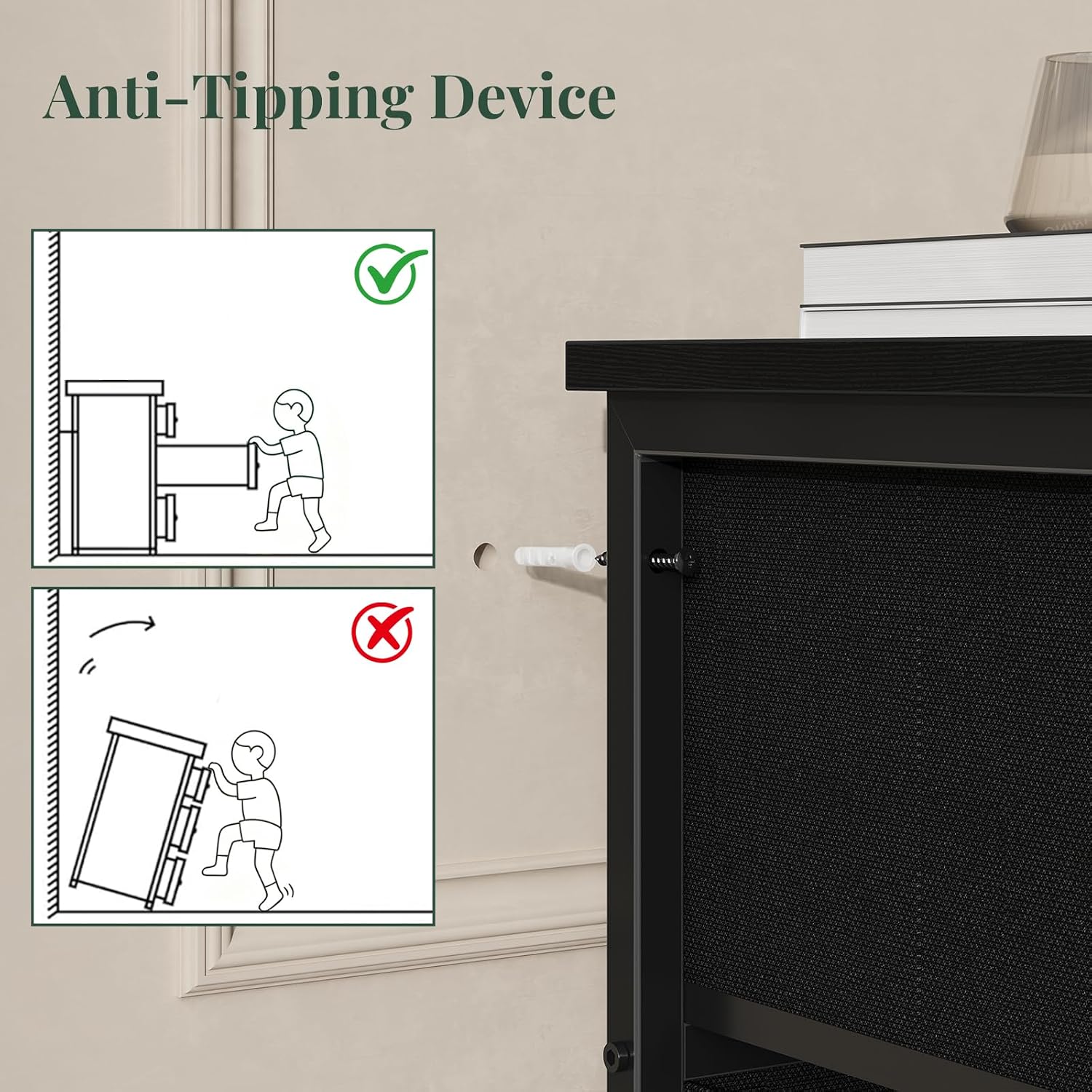 Thumbnail 6 de HAPPYMONT Fabric Dresser with 7 Drawers